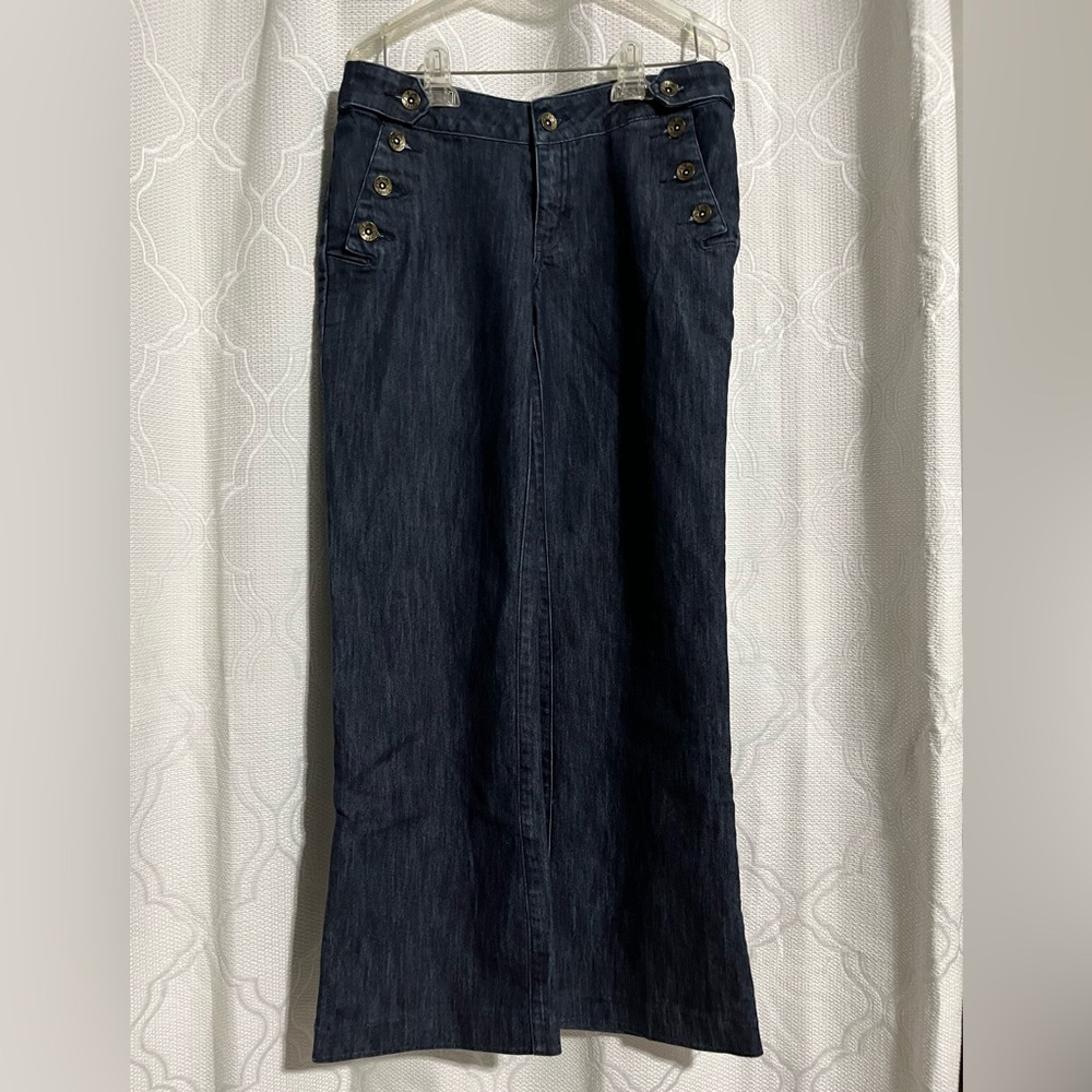 Women’s Dark Blue Denim Sailor-Style Jeans ~ Size 9